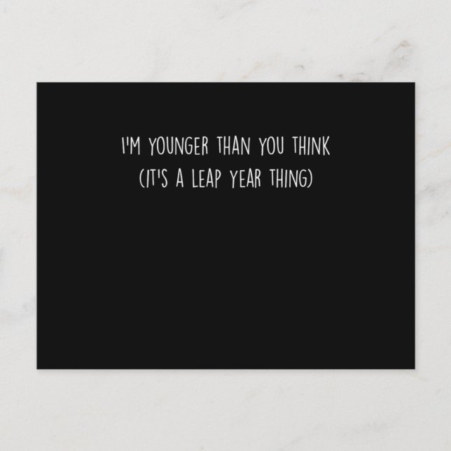 Postal Declaración divertida de bebé año bisiesto Salto S (Anverso)