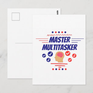 Postal Declaración divertida de maestro multitarea
