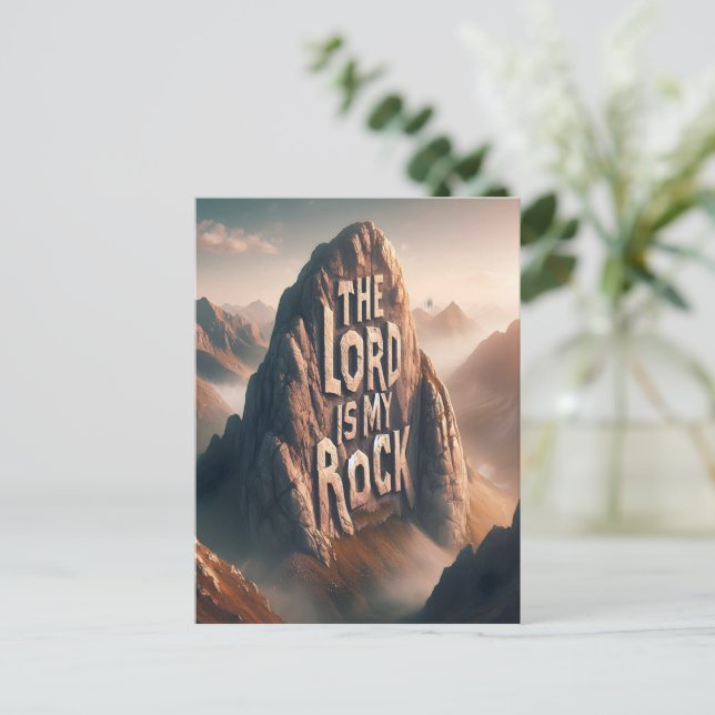 Postal Declaración divina: El Señor es mi piedra (Anverso de pie)