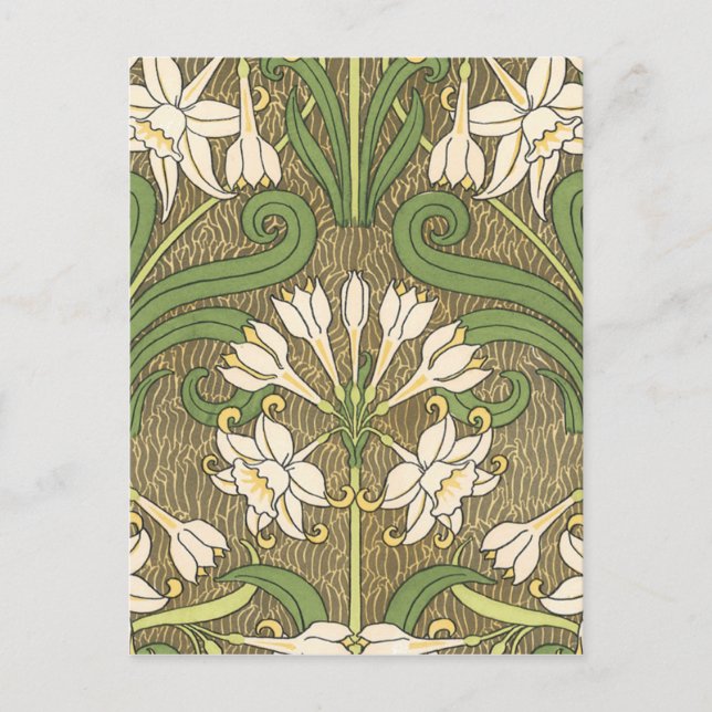 Postal Deco Blanco Floral (Anverso)