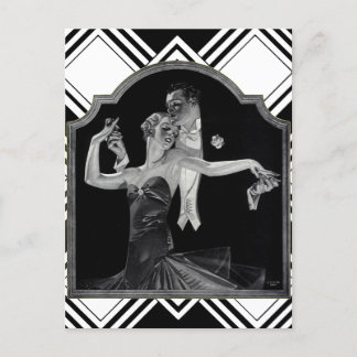 Postal Deco de danza de los treinta
