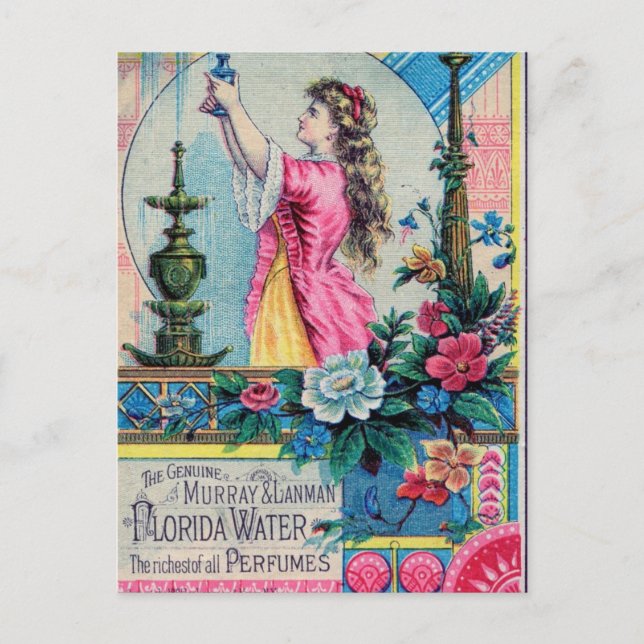 Postal Deco del victorian del anuncio del perfume del (Anverso)