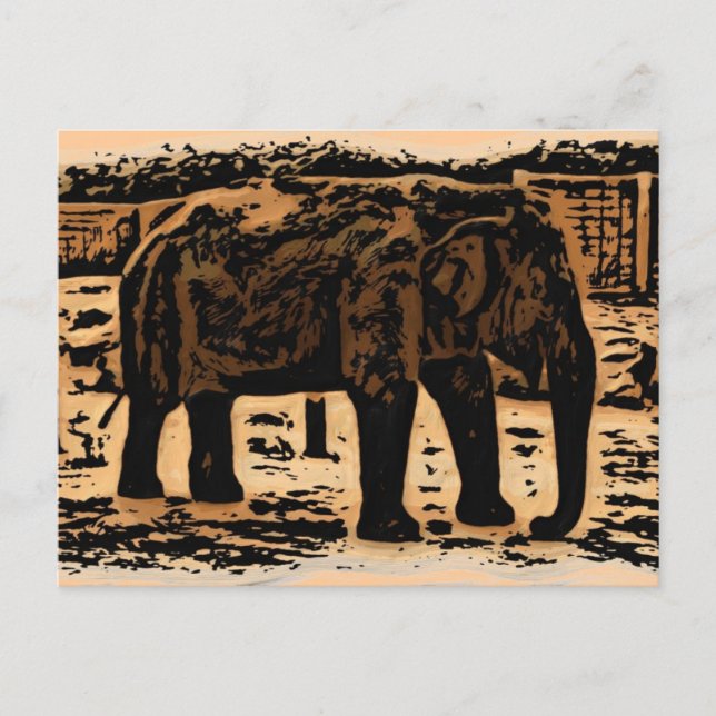 Postal deco elefante (Anverso)