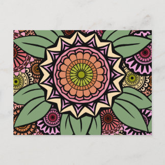 Postal Deco Fandango en Naranja y verde