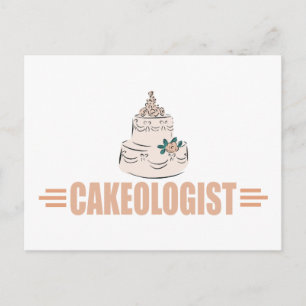 Postal Decoración cómica del pastel