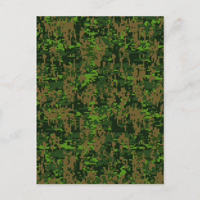 Postal Decoración de acento digital de camuflaje estilo W (Anverso)
