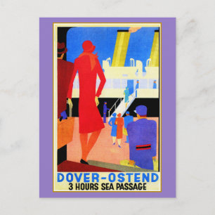 Postal Decoración de arte vintage Dover Ostend North Sea 