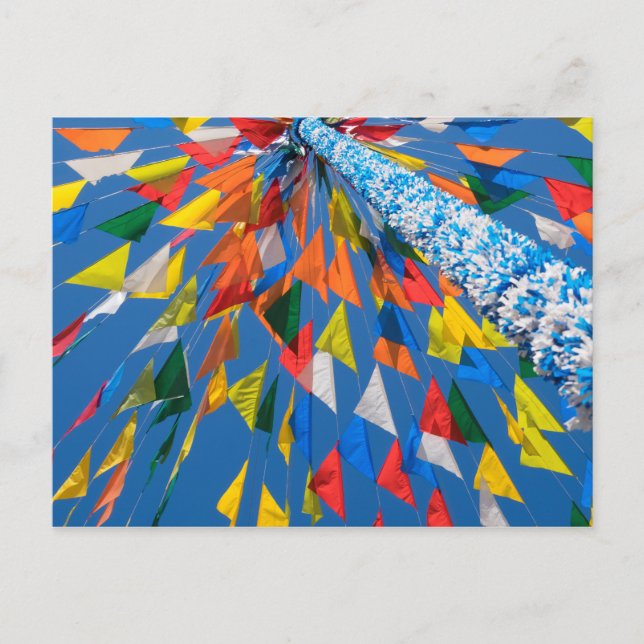 Postal Decoración de banderas triangulares (Anverso)
