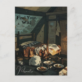 Postal Decoración de dormitorio vintage cita salvaje pers