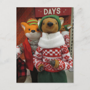 Postal Decoración de Fox y Deer