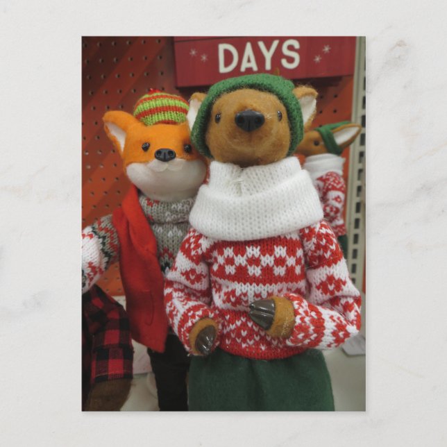 Postal Decoración de Fox y Deer (Anverso)