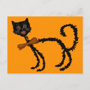 Postal Decoración de Halloween de gato negro elástico