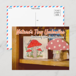 Postal Decoración de hongos vintage