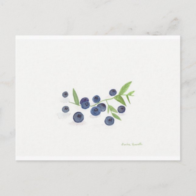 Postal Decoración de la cocina de la fruta con arándanos (Anverso)