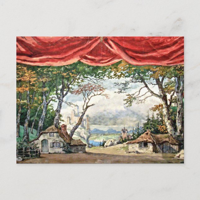 POSTAL DECORACIÓN DE LA ESCENA DEL TEATRO, REGALO GISELLE (Anverso)