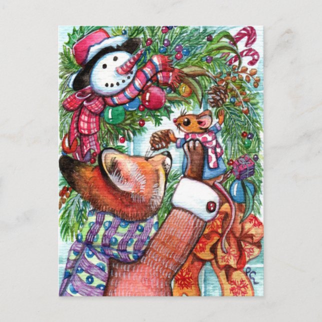 Postal Decoración De La Guirnalda (Anverso)