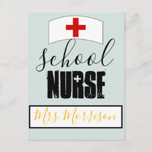 Postal Decoración de la Oficina de Enfermeras Escolares; 