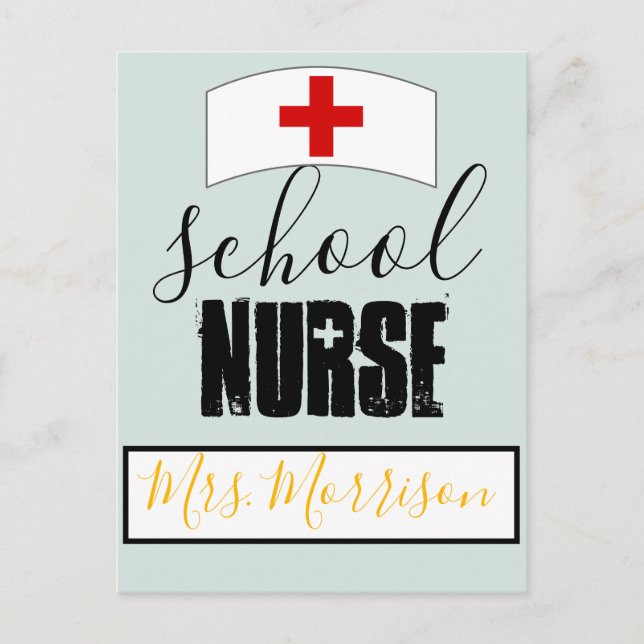 Postal Decoración de la Oficina de Enfermeras Escolares;  (Anverso)