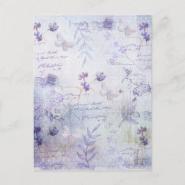 Postal Decoración de las flores de lavanda