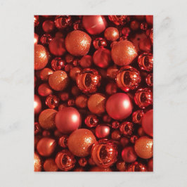 Postal Decoración de los navidades en tonos rojos