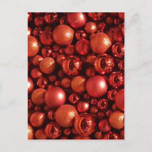 Postal Decoración de los navidades en tonos rojos