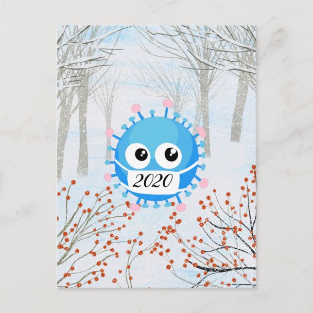 Postal decoración de navidades de virus covid19 2020 (Anverso)