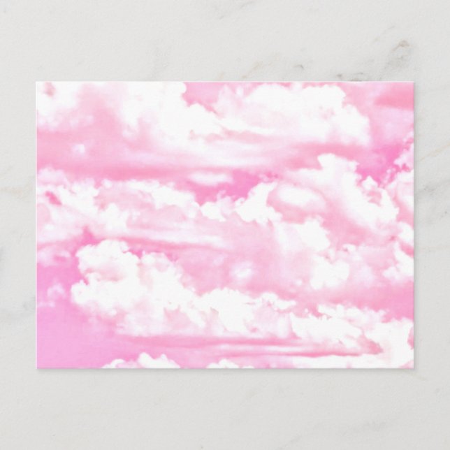 Postal Decoración de nubes bebes rosadas felices
