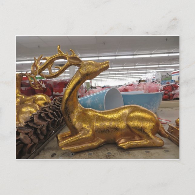 Postal Decoración del ciervo dorado (Anverso)