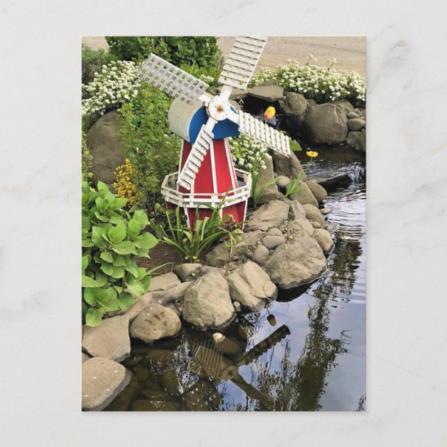 Postal Decoración del jardín del molino de viento (Anverso)