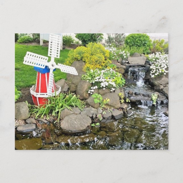 Postal Decoración del jardín del molino de viento (Anverso)