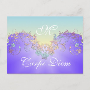 Postal Decoración floral gradientes pastel + tu texto