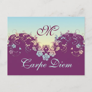 Postal Decoración floral gradientes pastel + tu texto