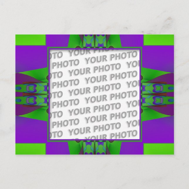 Postal Decoración fractal de apofisis 3 + tu foto (Anverso)