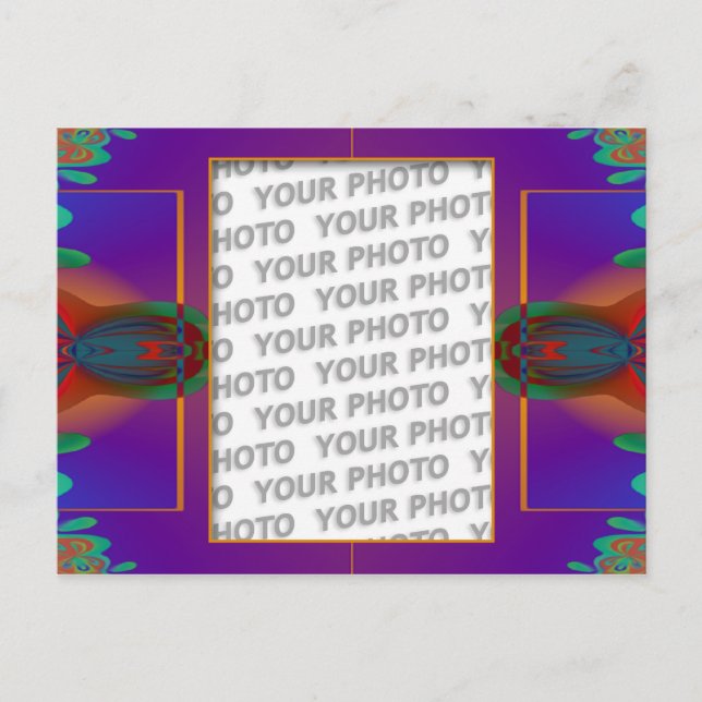 Postal Decoración fractal de apofisis + tu foto (Anverso)