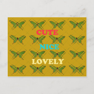 Postal Decoración Mariposa colorida: Agradable, Agradable