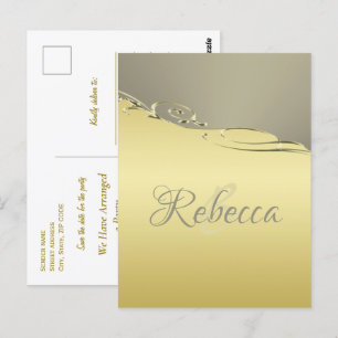 Postal Decoración metalizado de oro de lujo en oro y plat