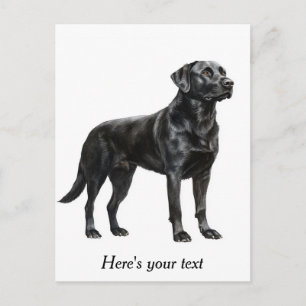 Postal Decoración Personalizada de Labrador Retriever Neg