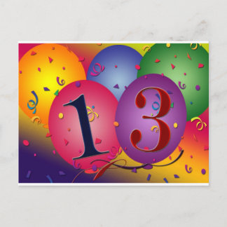 Postal Decoraciones en globo por 13 años