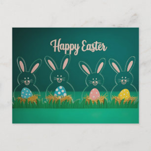 Postal Decoraciones modernas de conejo de Pascua de acríl