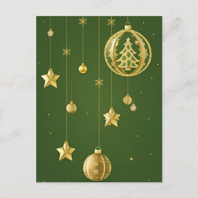 Postal Decoraciones Navideñas Festivas (Anverso)