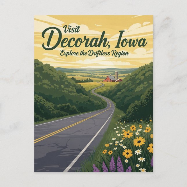 Postal Decorah Iowa Travel (Anverso)
