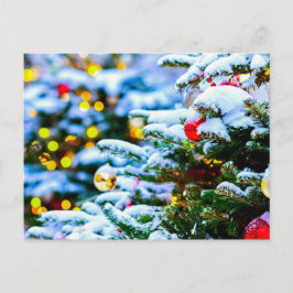 Postal Decorated Christmas Tree, Snow, Lights