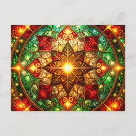 Postal Decorative Red Green Christmas Holiday Postcard