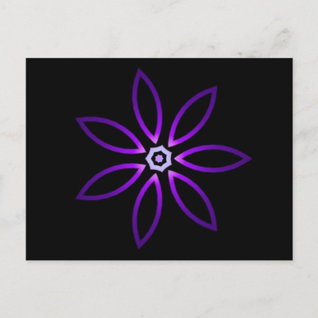 Postal Decorativo caleidoscopio de dos tonos (Anverso)