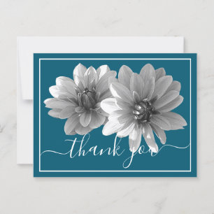 Postal Decorativo Dahlia Blue Background Gracias