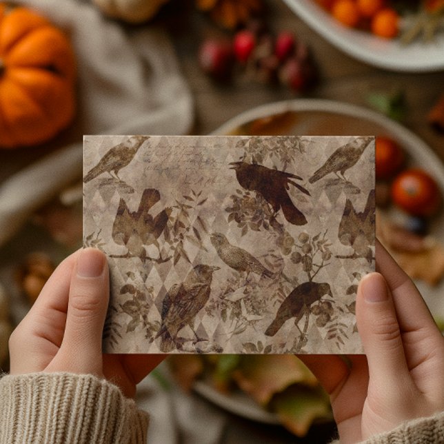 Postal Decoupage gótico vintage cuervo  (Subido por el creador)