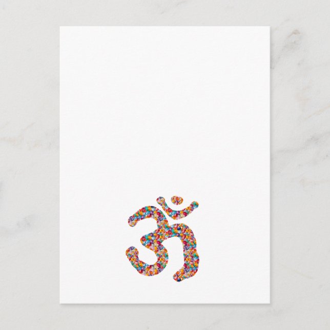 Postal Dedicación a OM MANTRA : Gemas de PANTALLA, perlas (Anverso)