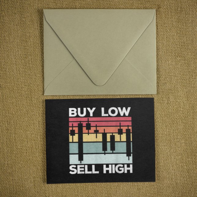 Postal Dedicación Comprar bajo vender marea alta (Daytrading Buy low sell high Candlesticks Postcard)