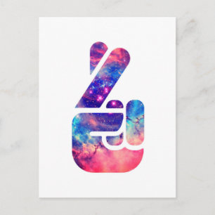 Postal 'Dedos cruzados' Universos