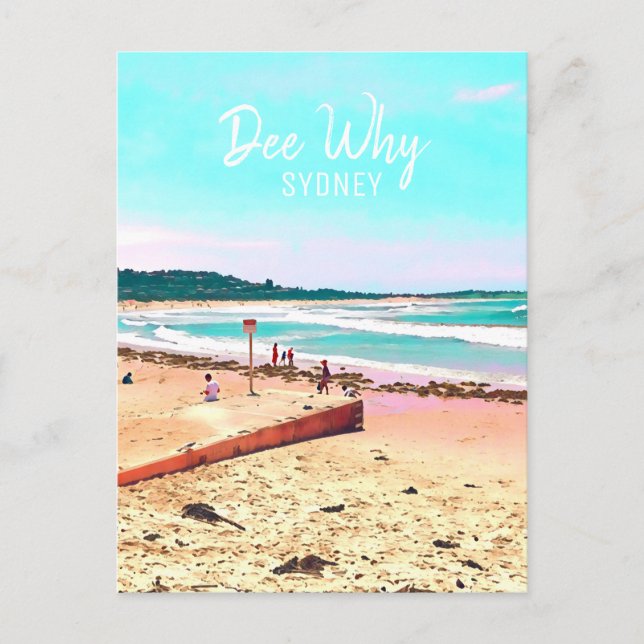 Postal Dee Why playas del norte de Sydney retro viaje